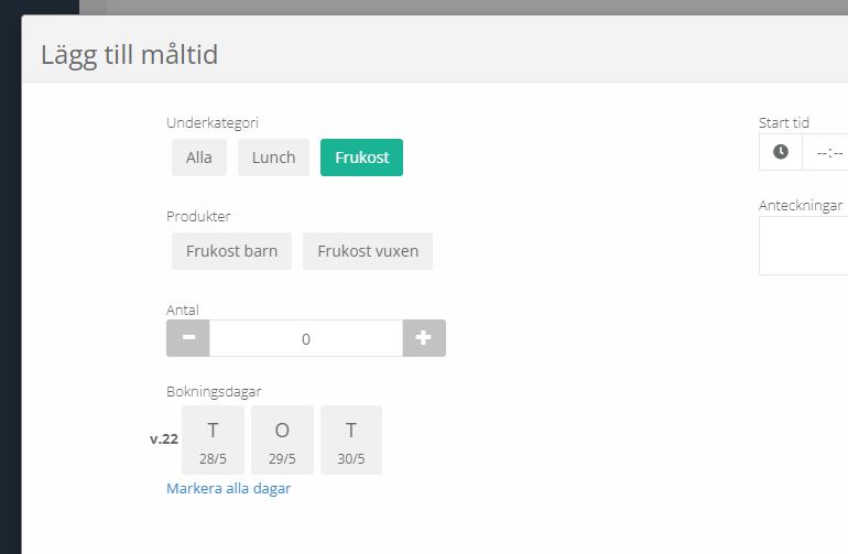 LÀgg till mÄltid